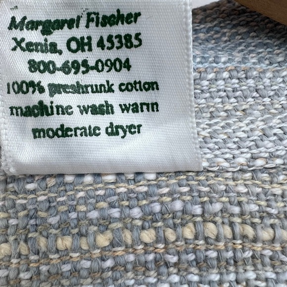 Greentree Weaving Margaret Fischer Blue Handwoven Cotton Jacket Cardigan OS - Picture 3 of 7